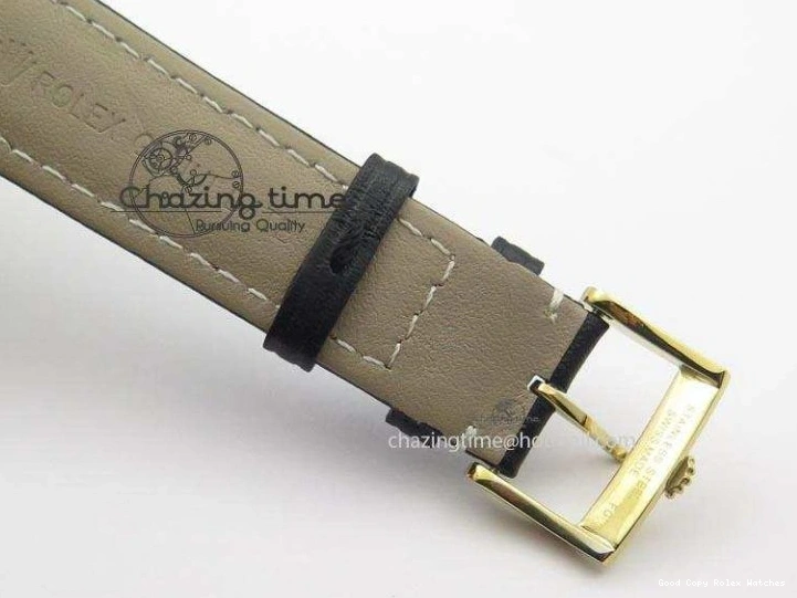 AAA Replica Watches YG On 3879 Numeral Black Leather Cellini Dial A Date Strap Black NewStyle Markers 0101